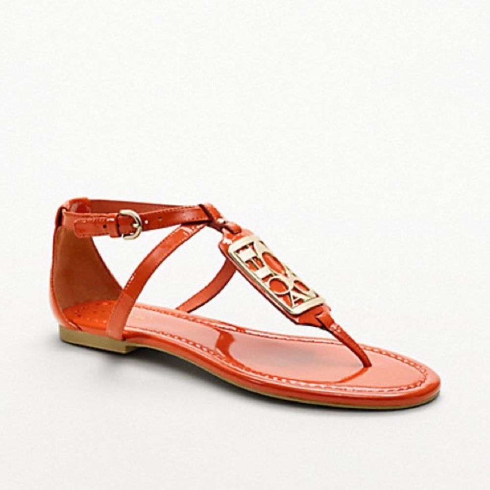 Coach Odele Leather Coral Sandals